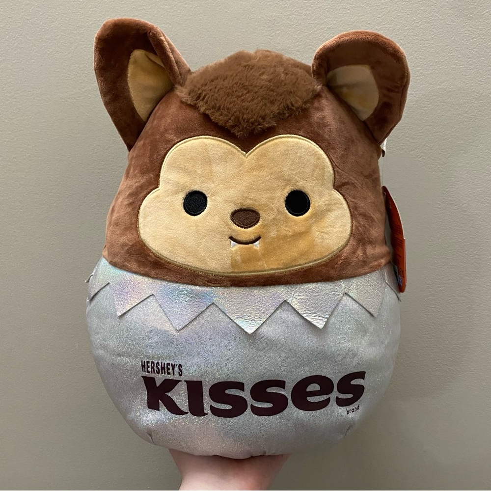 Squishmallow (NWT) 12” Hershey’s Kisses Wade the werewolf Halloween teddy bear